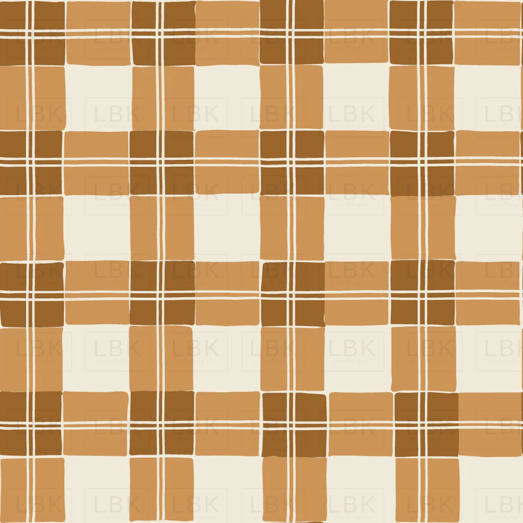 Tartan Plaid in Brown and Honey Gold