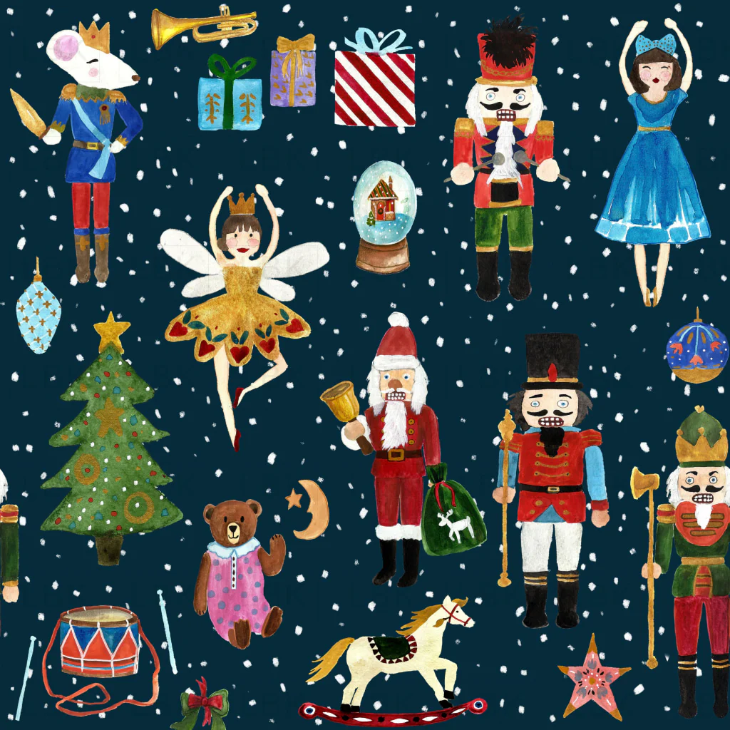 The Nutcracker on Tiber Navy Snowfall