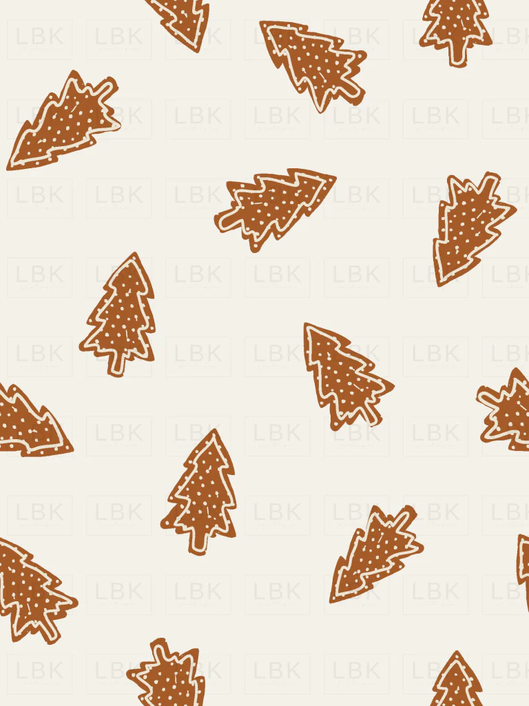 Tossed gingerbread Christmas trees - small copy