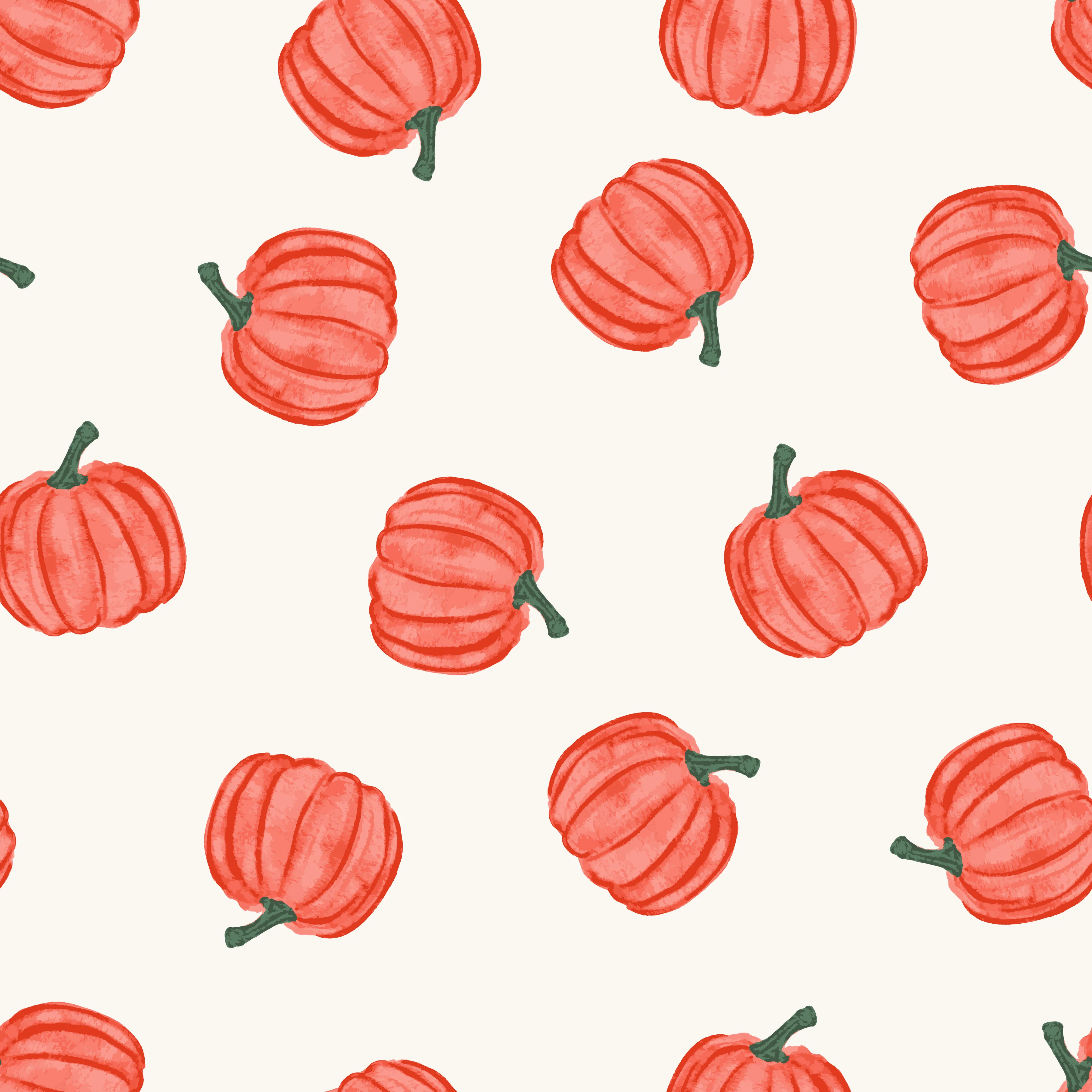 Tossed Pumpkins Orange in White