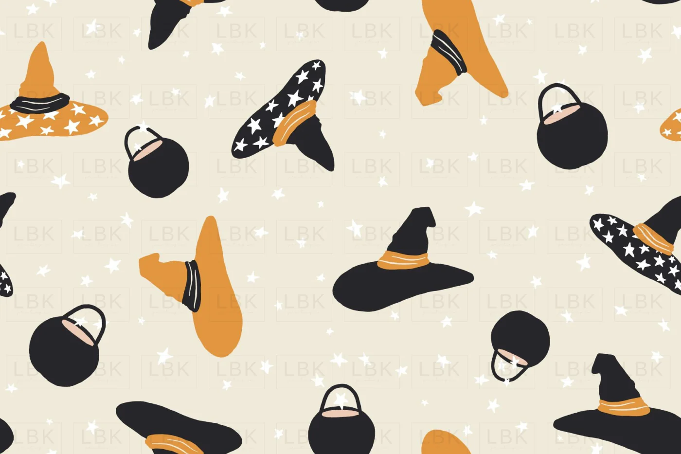 Tossed Witches Hats on Off White