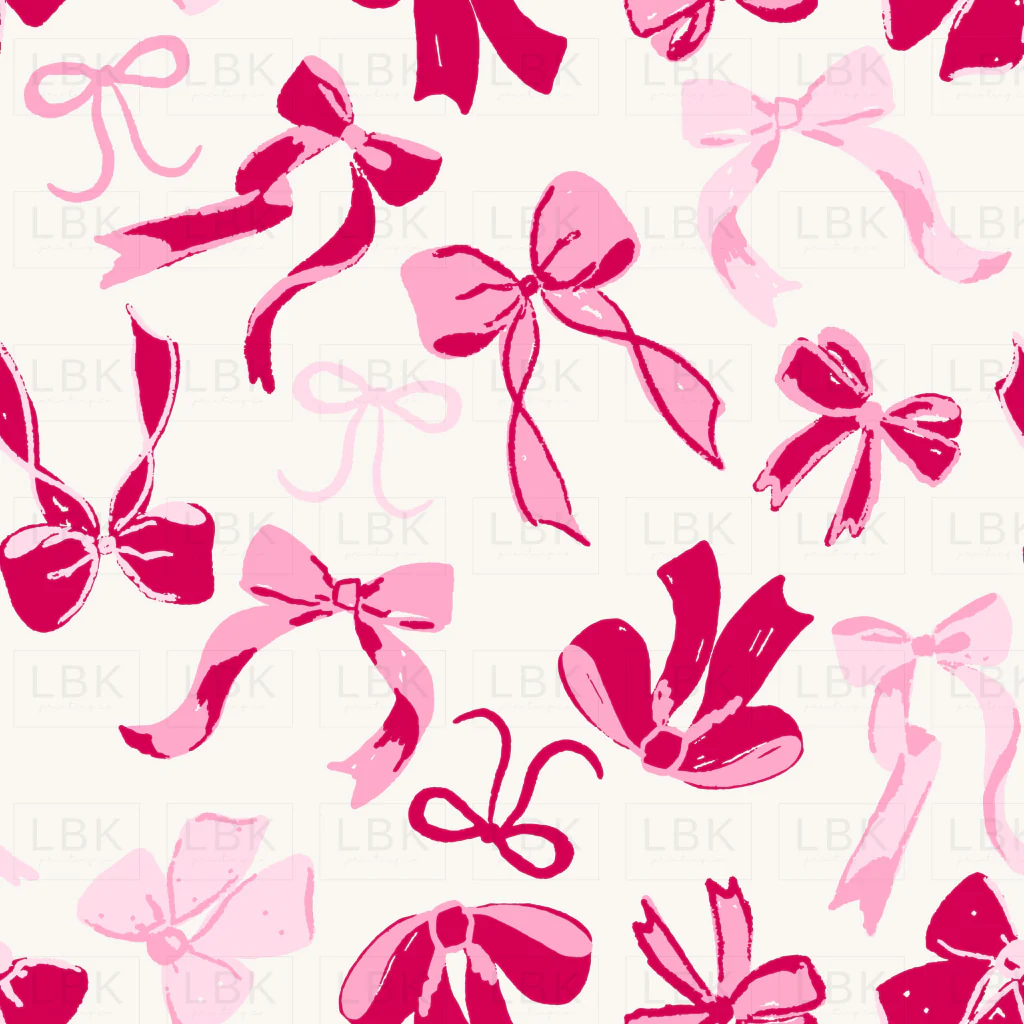 Valentine Tossed Pink and Red Bows White-01