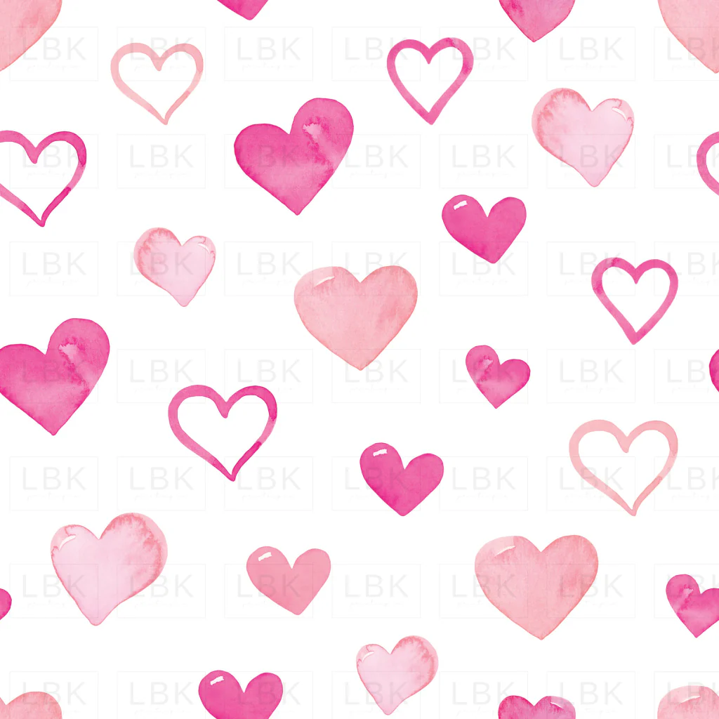 Valentines Pink Watercolor Hearts