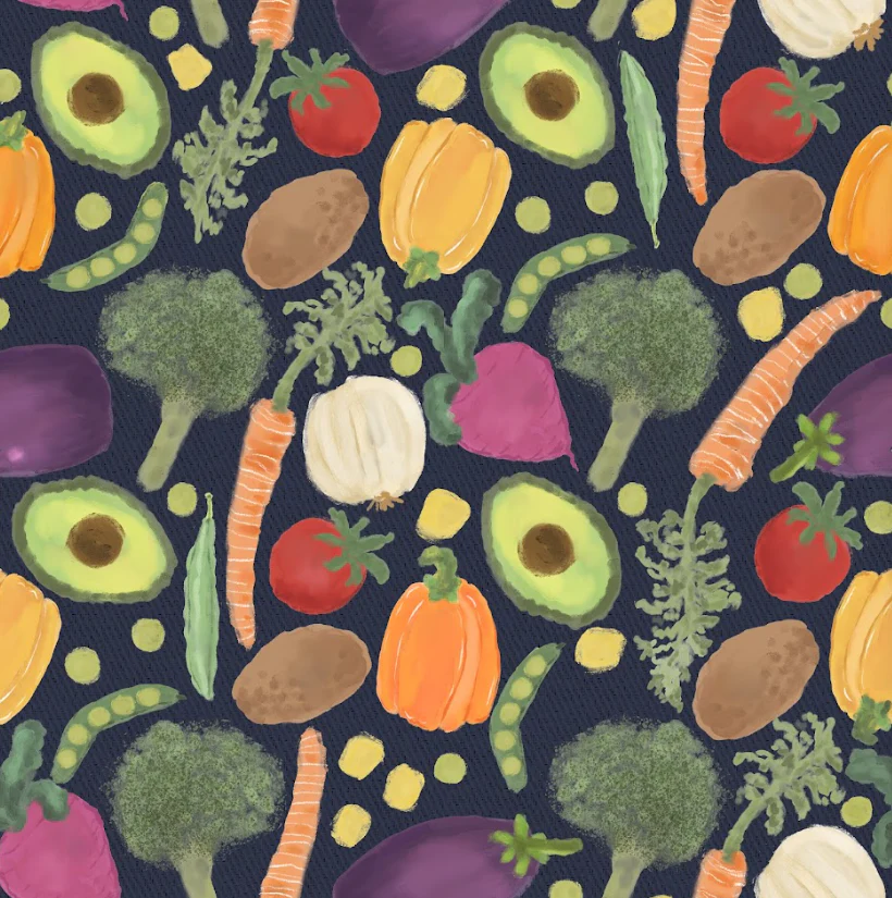 Veggies navy twill