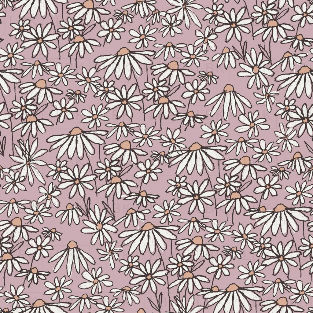 Vintage 70s style echinacea dusty lilac Floral
