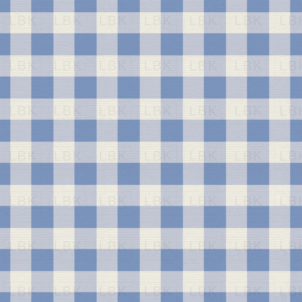 Vintage Summer Hydrangea Perwinkle Gingham with Texture
