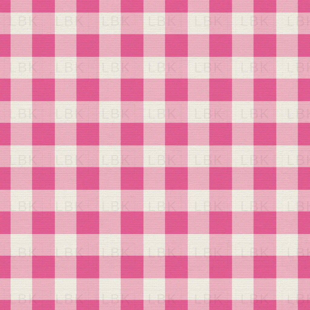 Vintage Summer Hydrangea Pink Gingham with Texture