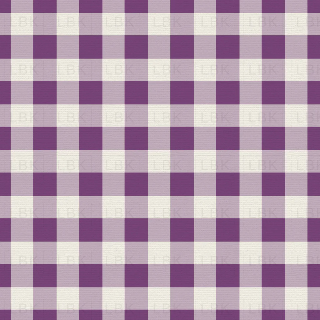 Vintage Summer Hydrangea Purple Gingham with Texture