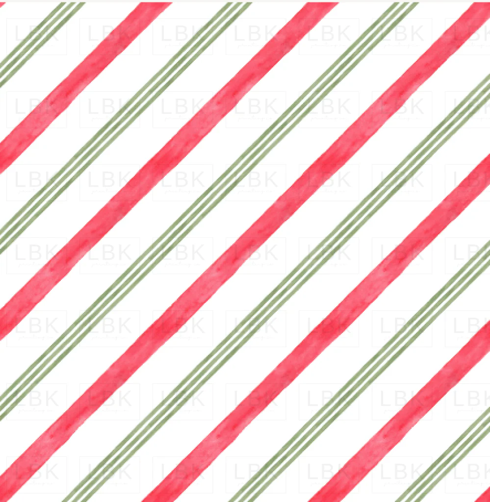 Watercolor Candy Cane Stripes Green