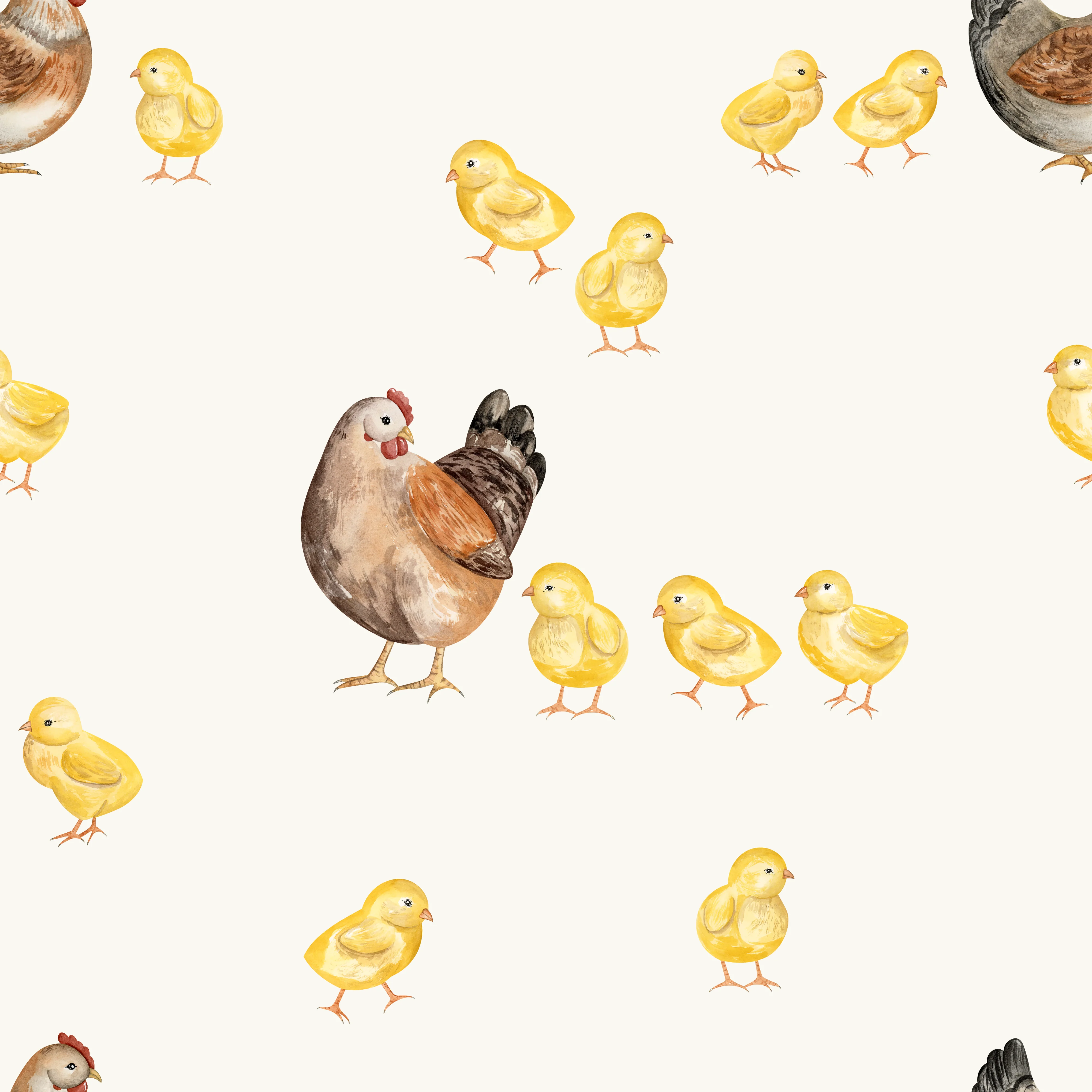Watercolor Chickens and Chicks Chicken Deal