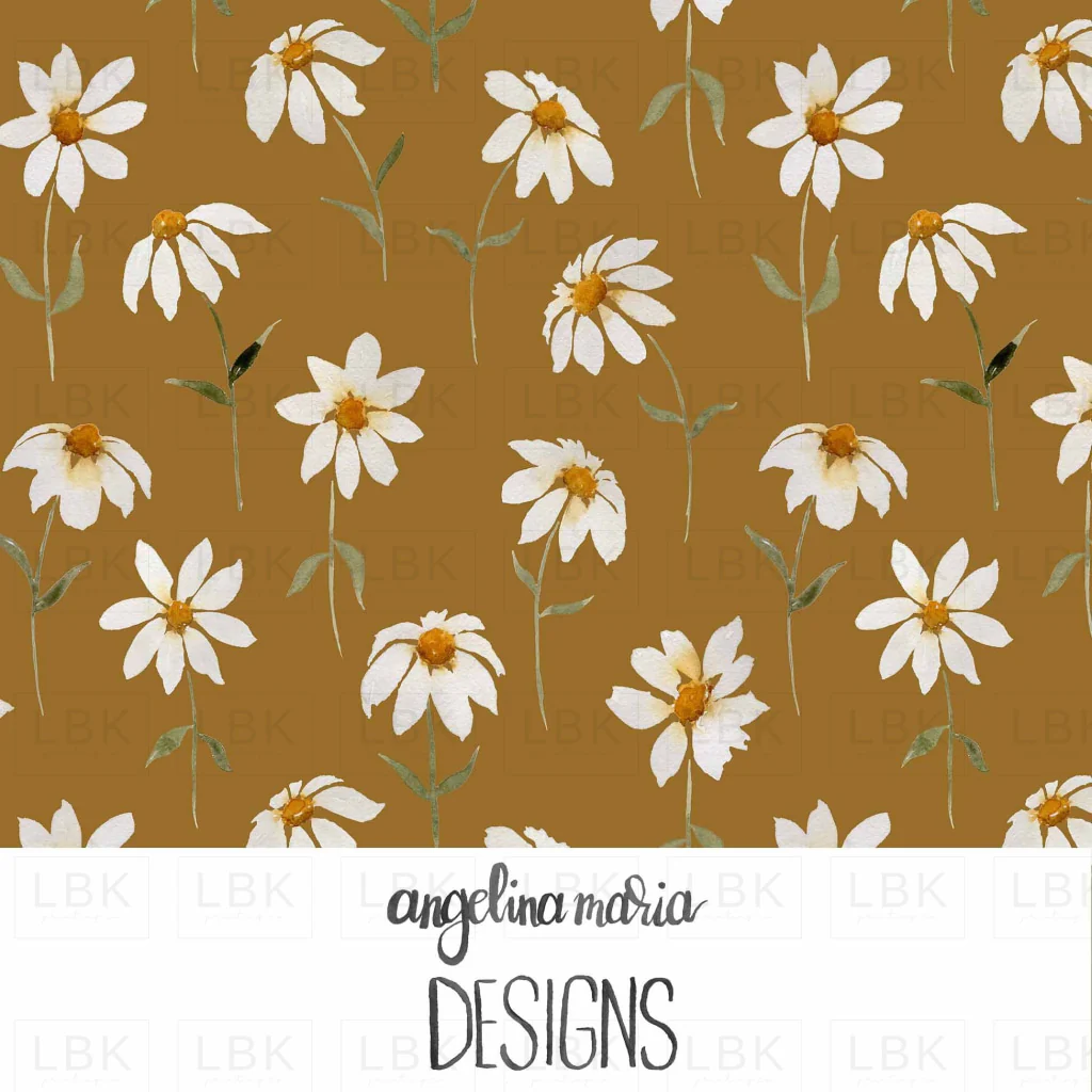 watercolor daisies on gold