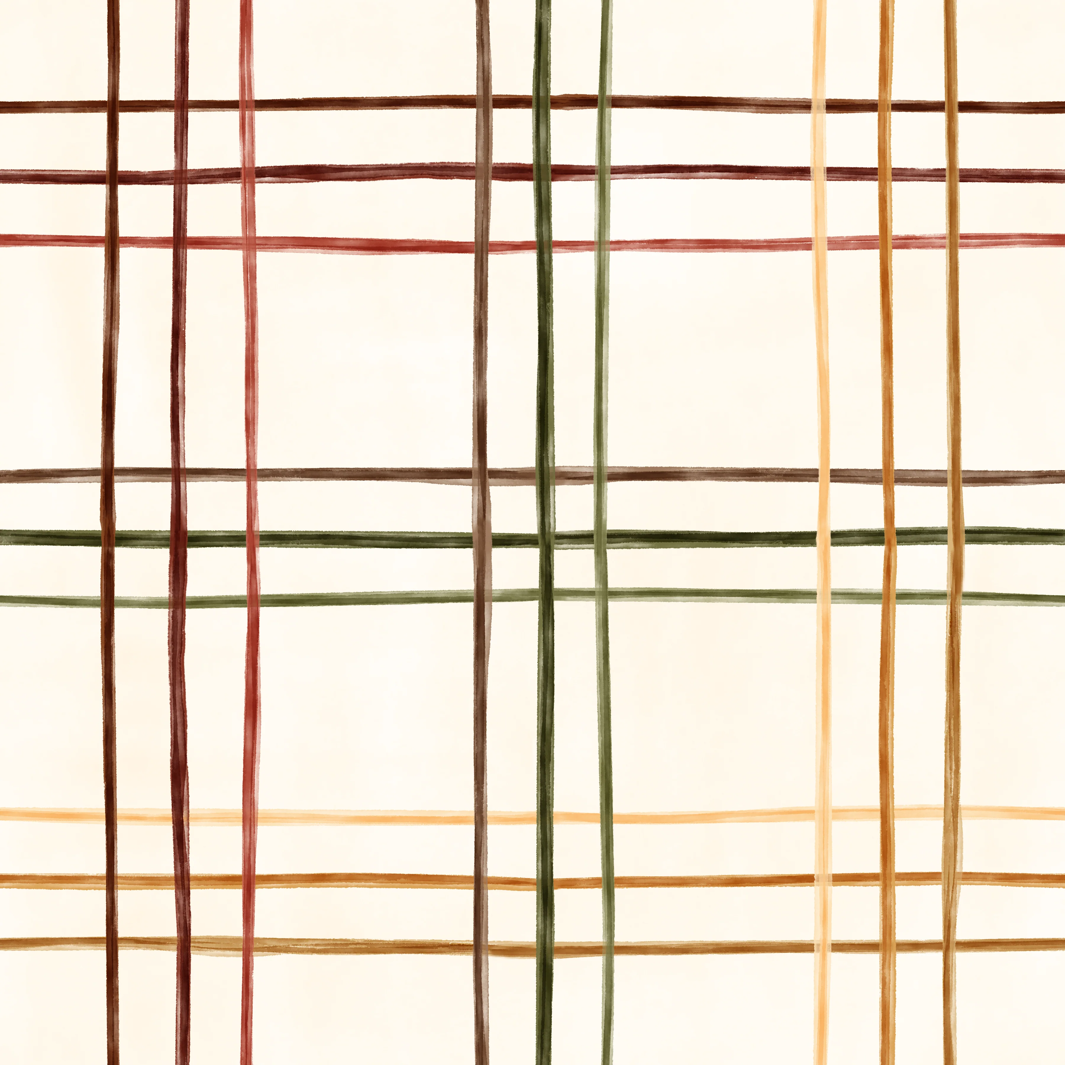Watercolor fall plaid