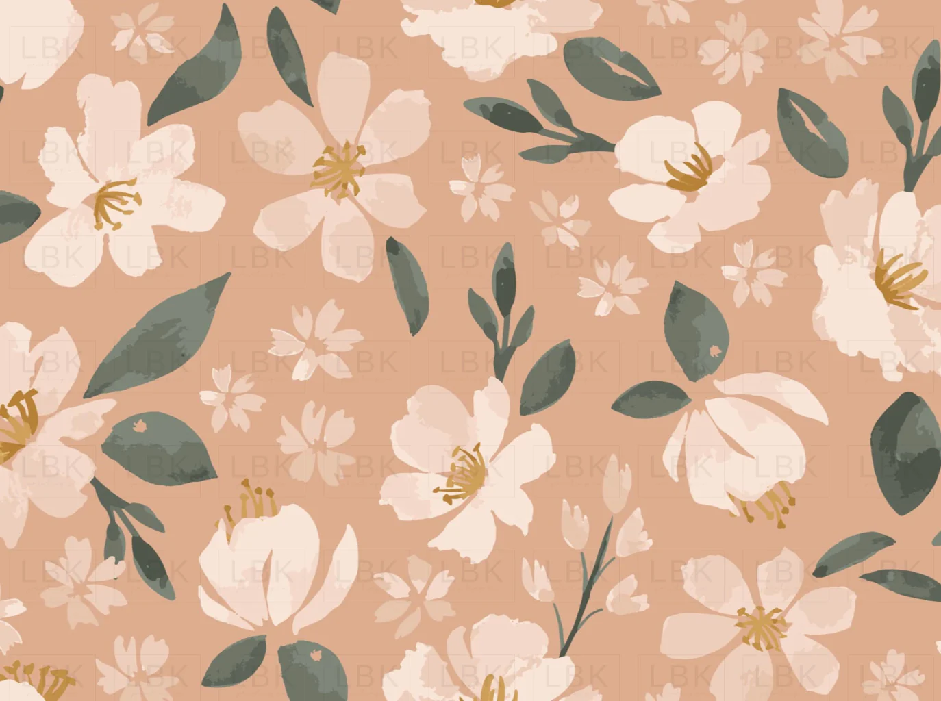 Watercolor Floral Peach