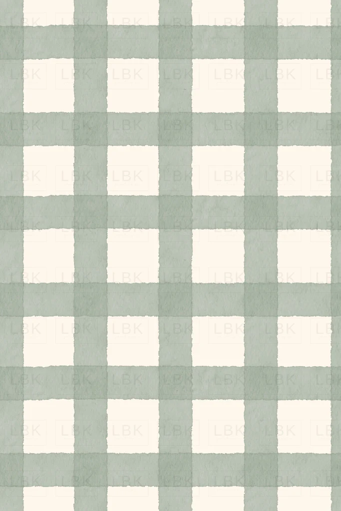 watercolor gingham- sage green