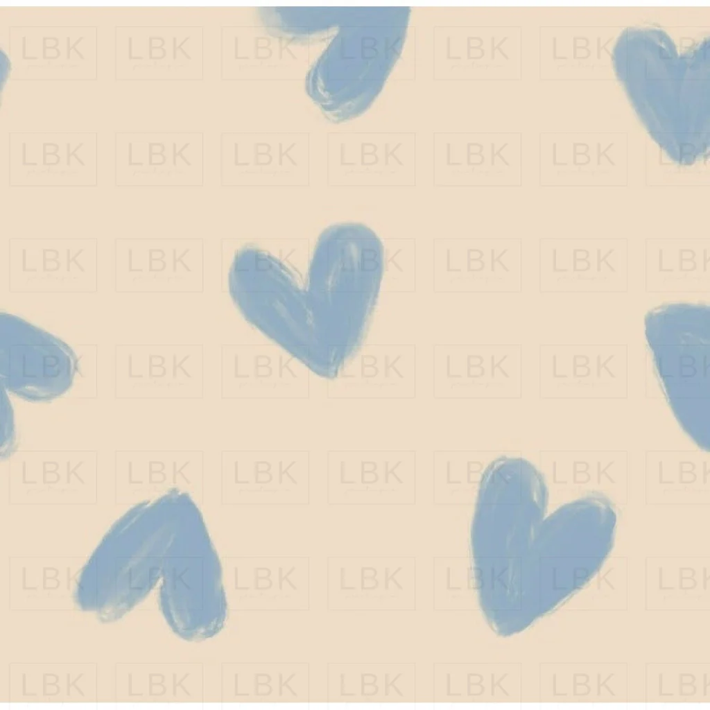 Watercolor Hearts Blue