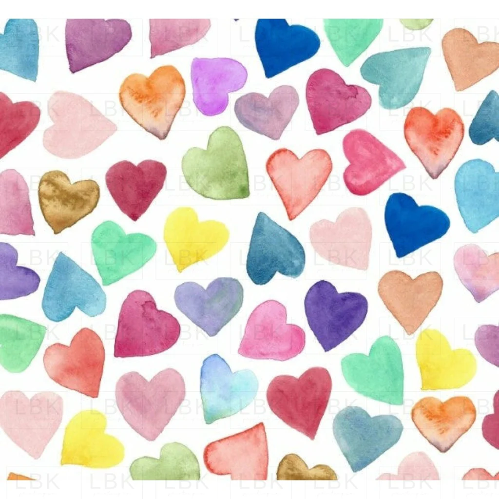 Watercolor Hearts Rainbow