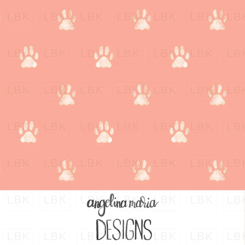 Watercolor Paw Prints in Peach