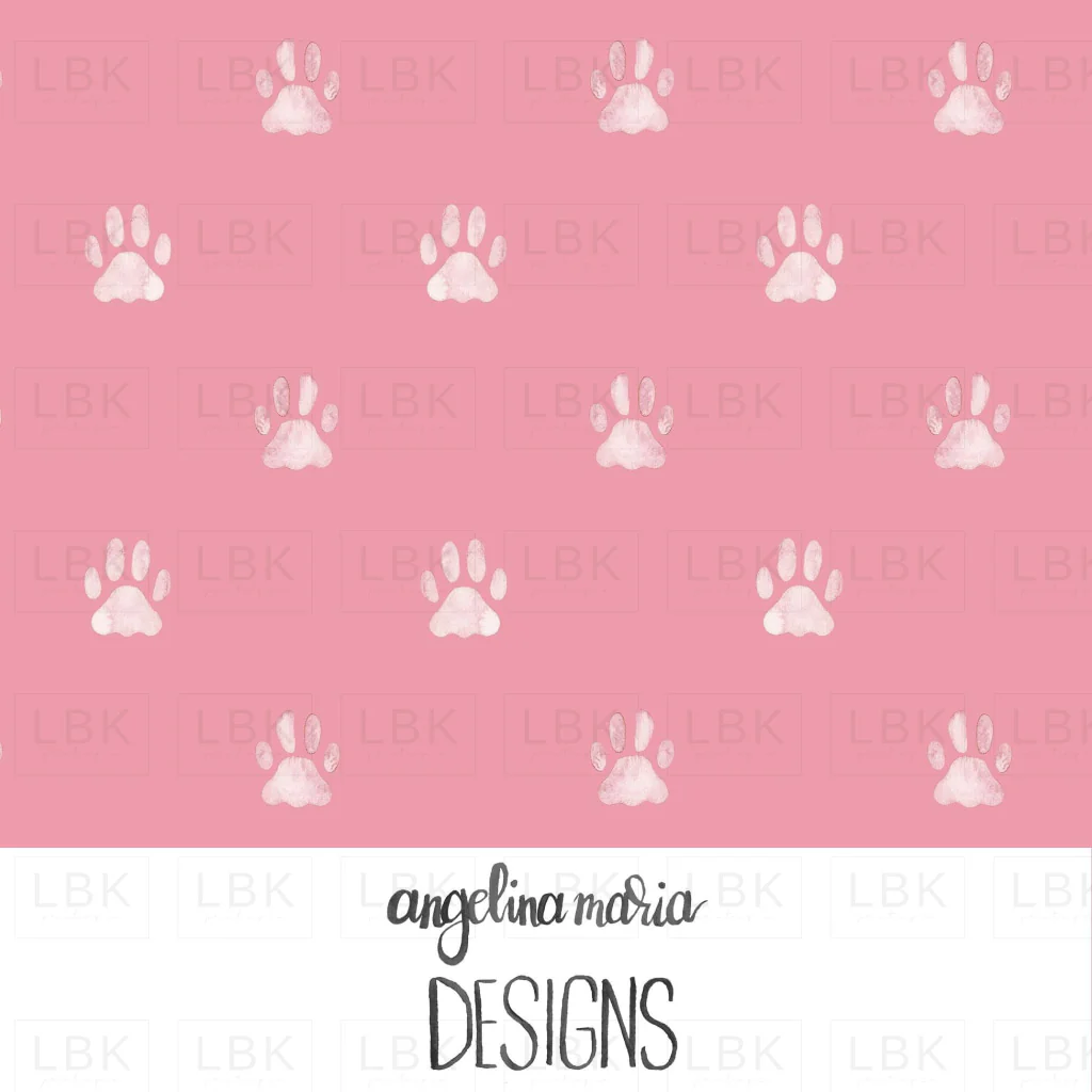 Watercolor Paw Prints in Powder Pink