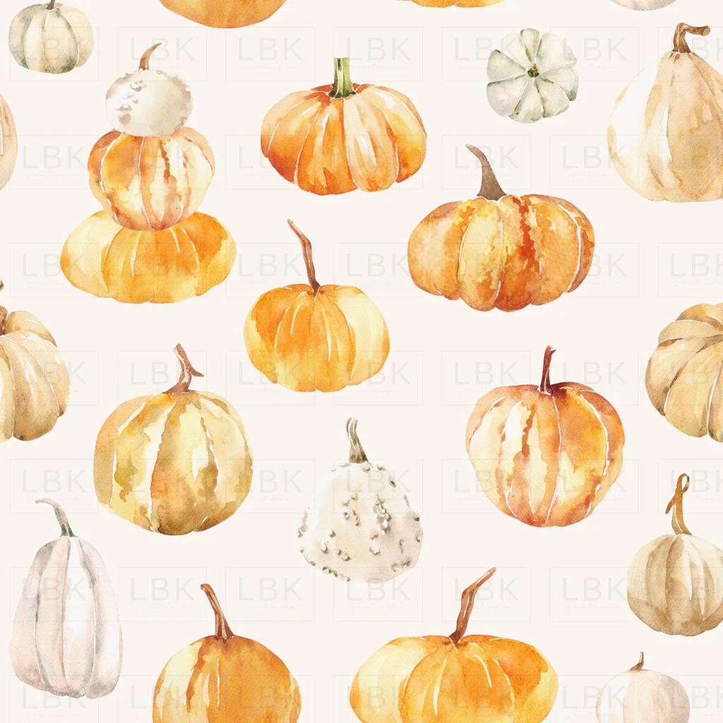 Watercolor Pumpkins on bone