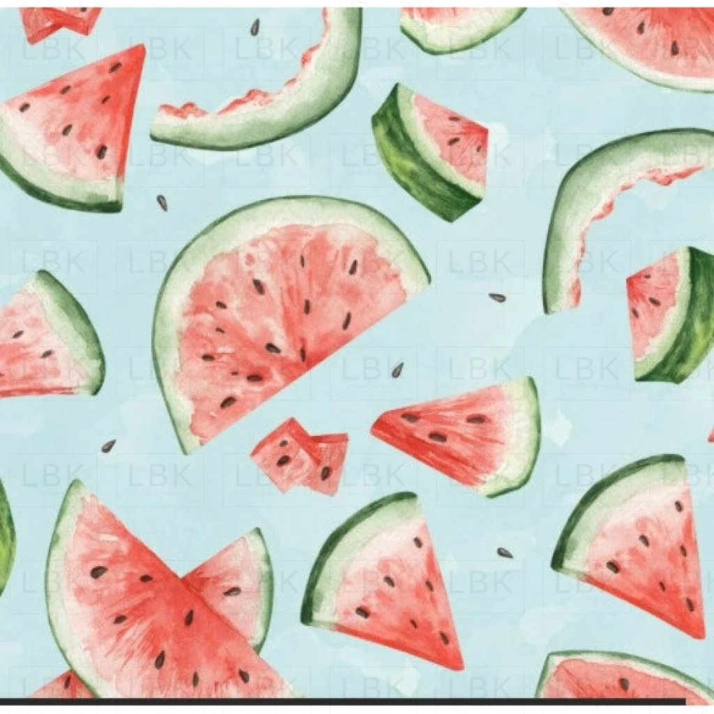 Watermelon Bites Watercolor Light Blue