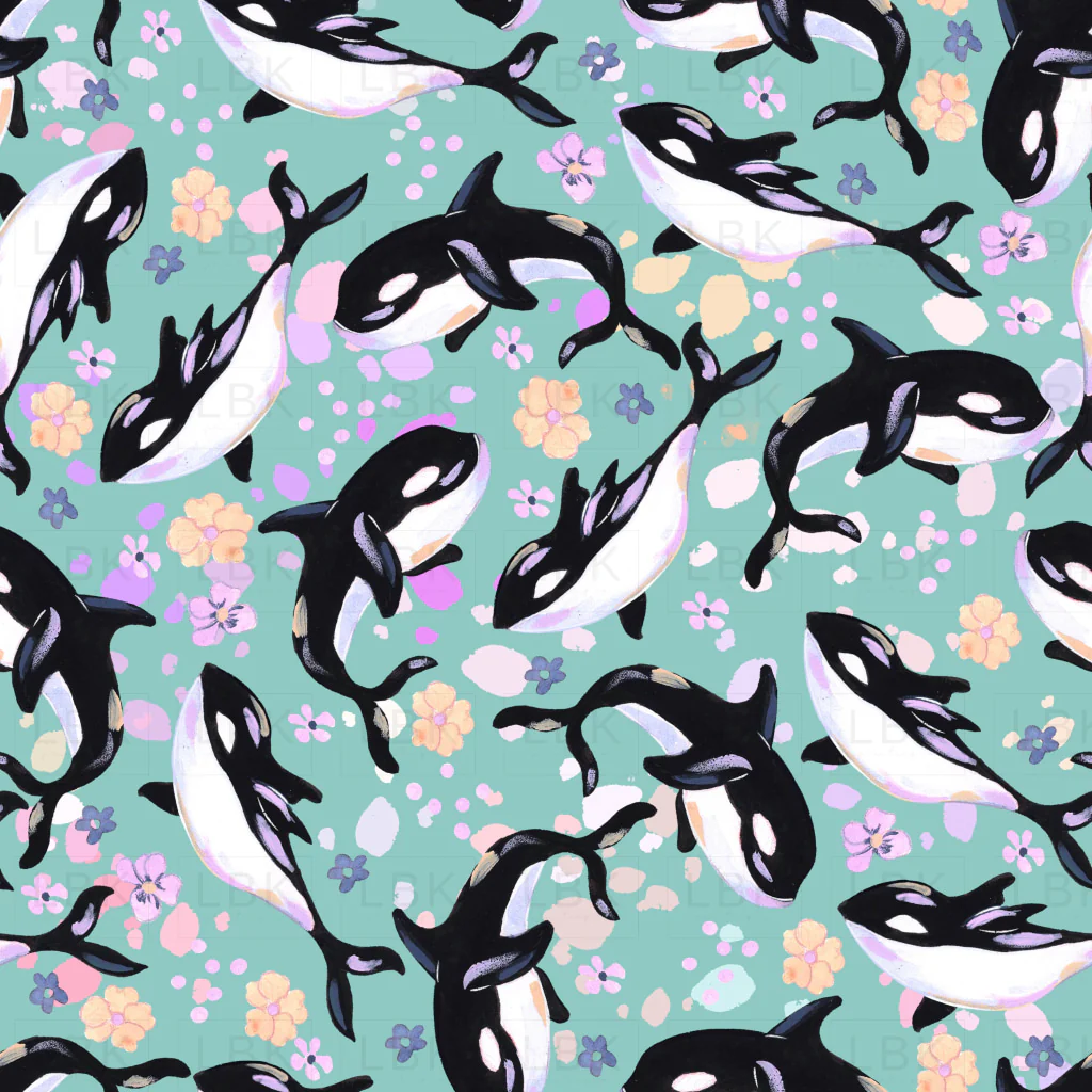 Whales on Aqua