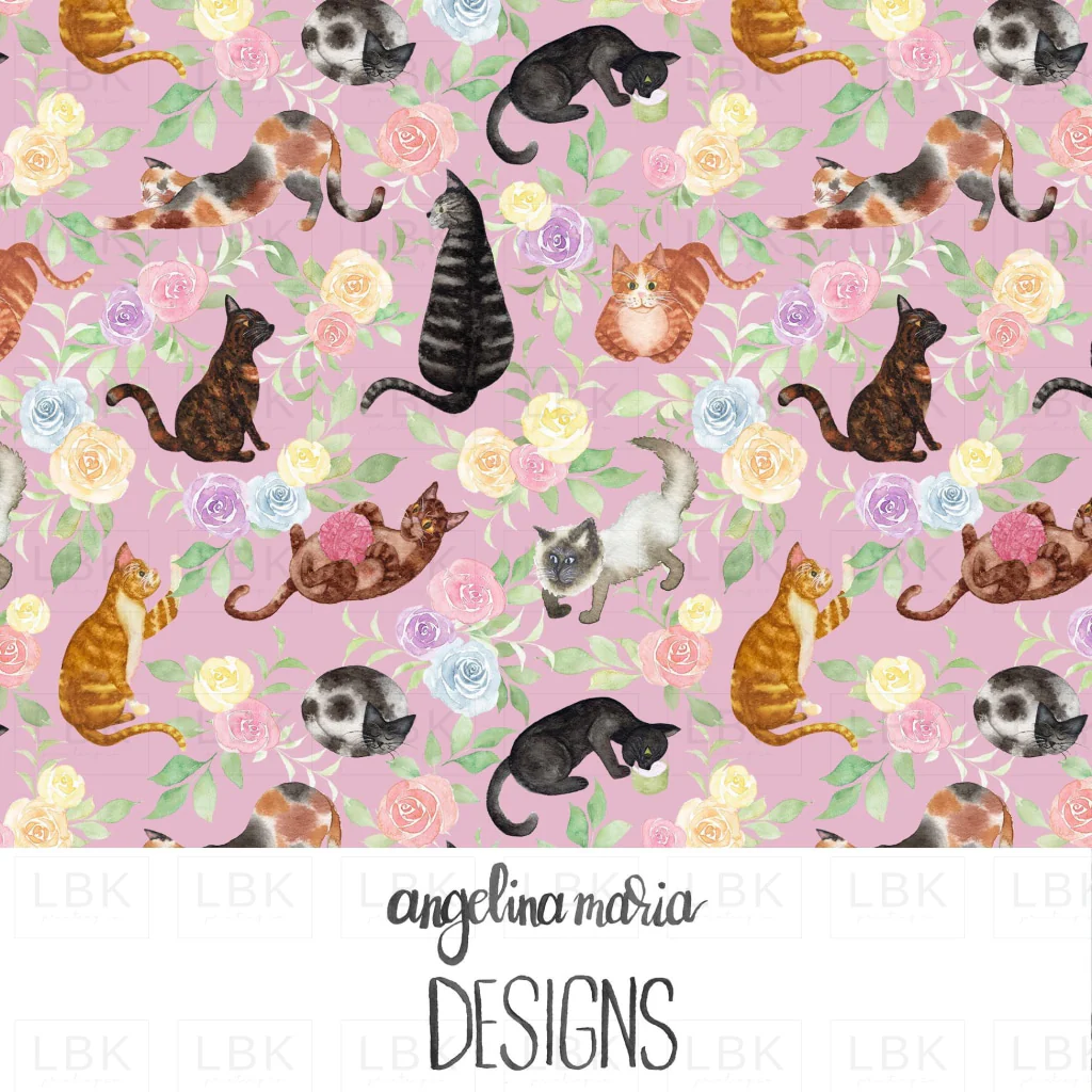 Whiskers and Blooms in Blush Pink