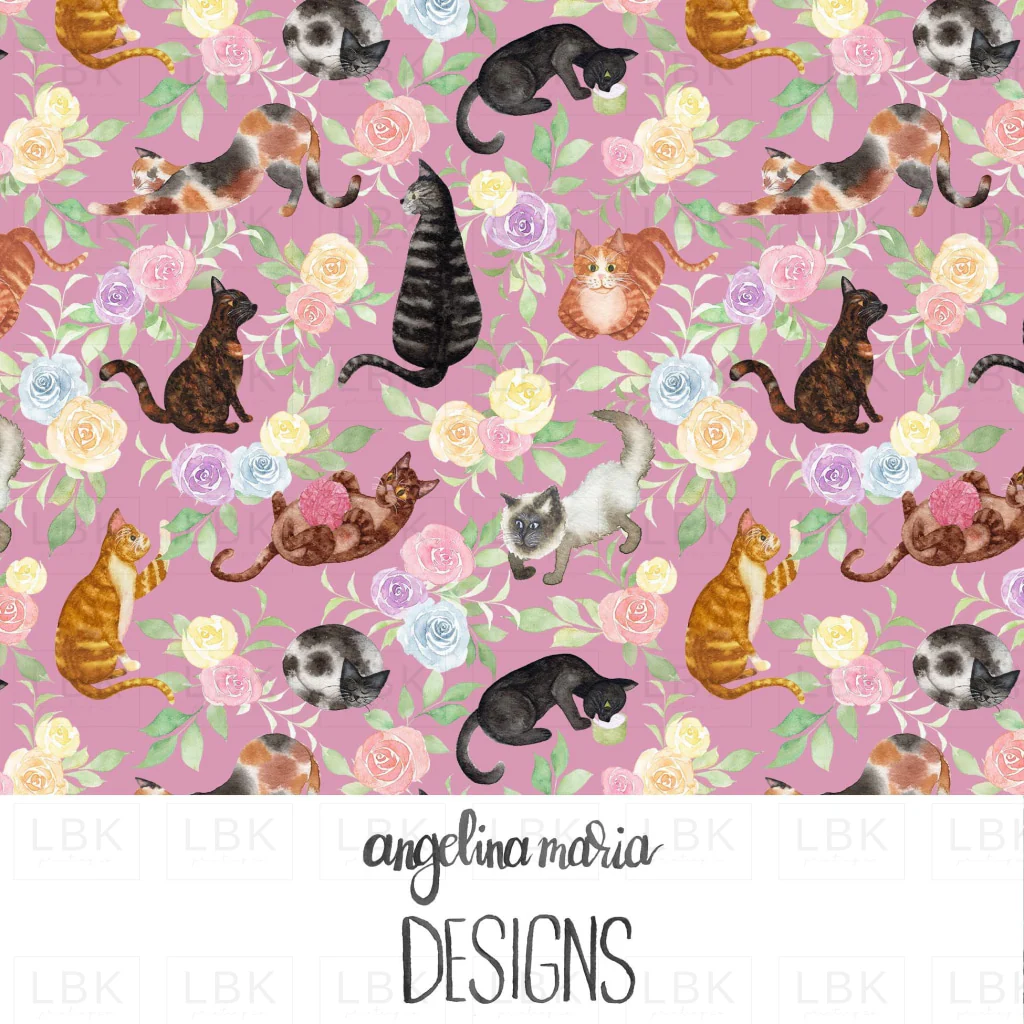 Whiskers and Blooms in Mauve