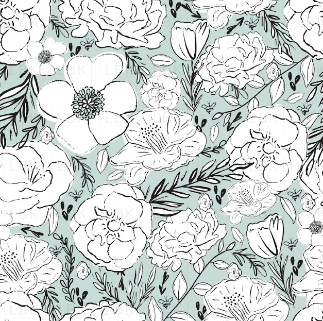 WHW Simple Floral Green
