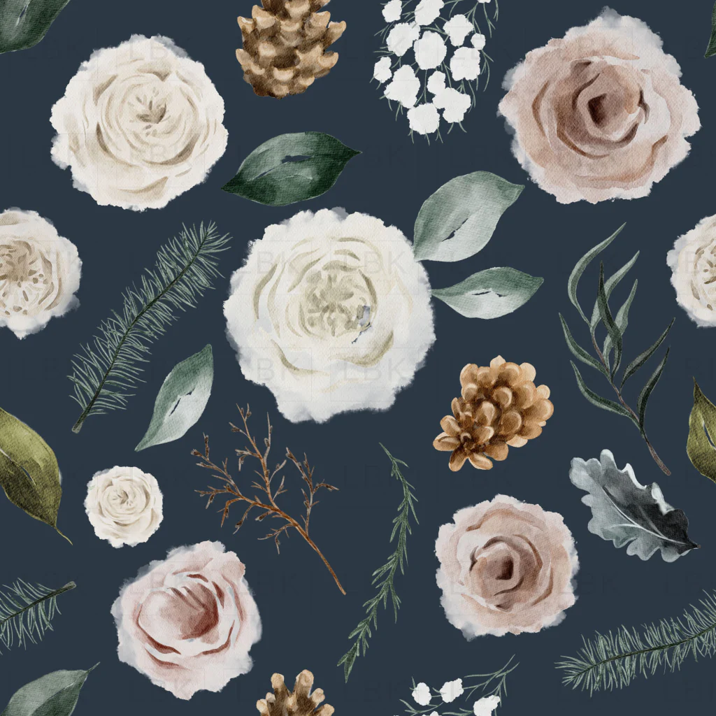 Winter Flora on Navy