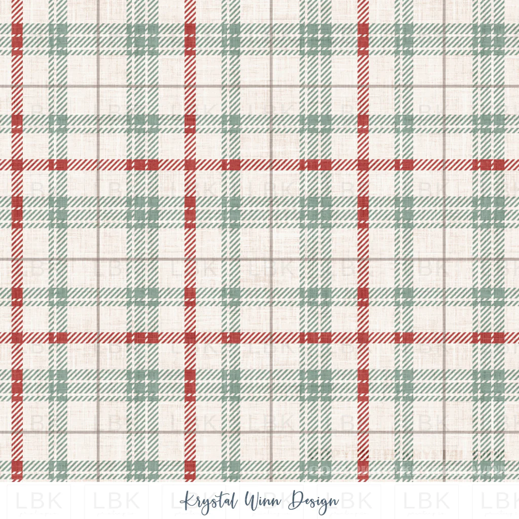 Winter Wonderland Plaid Green and Red