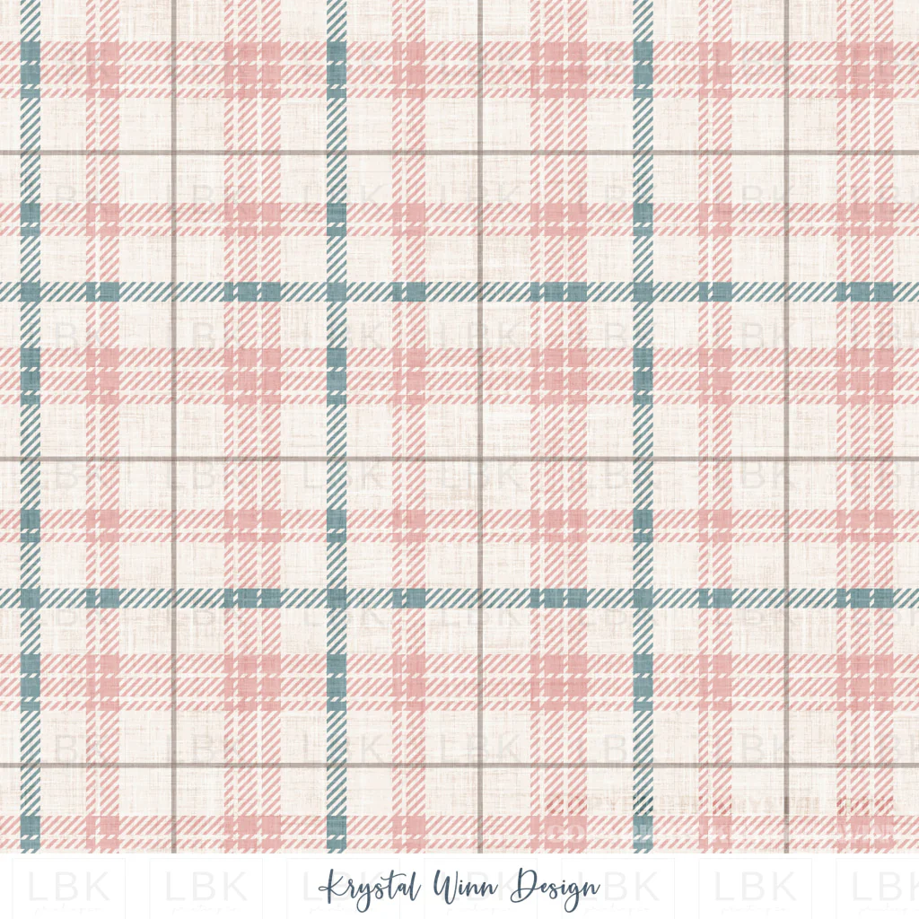 Winter Wonderland Plaid Pink and Blue