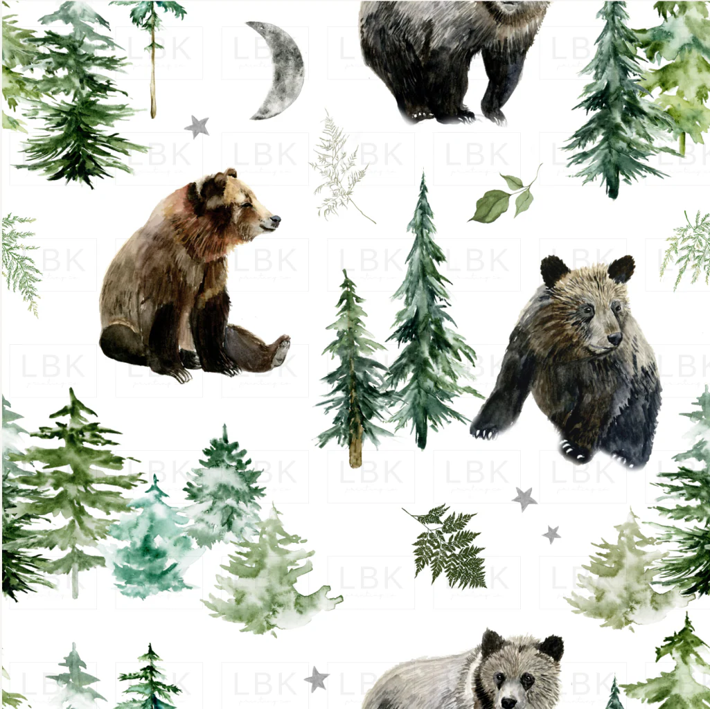 Woodland Bears and Forest Trees