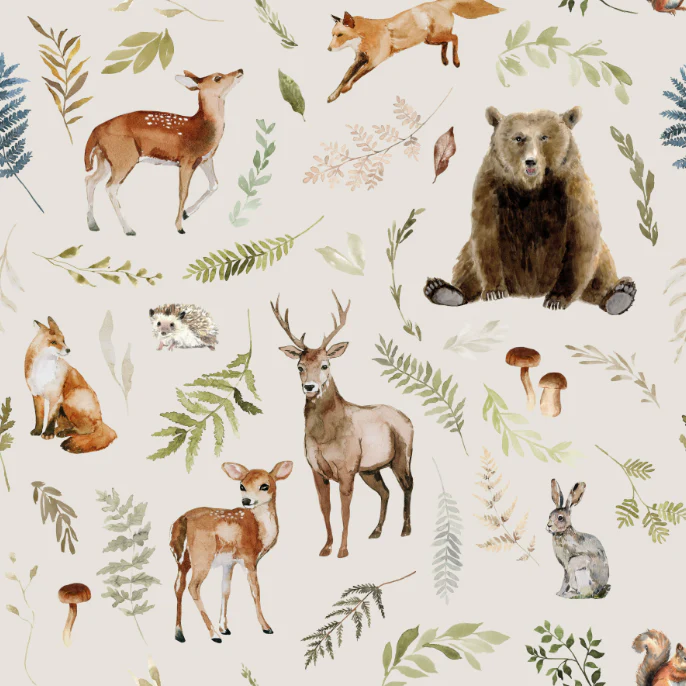 Woodland Storybook on Earthy Cream