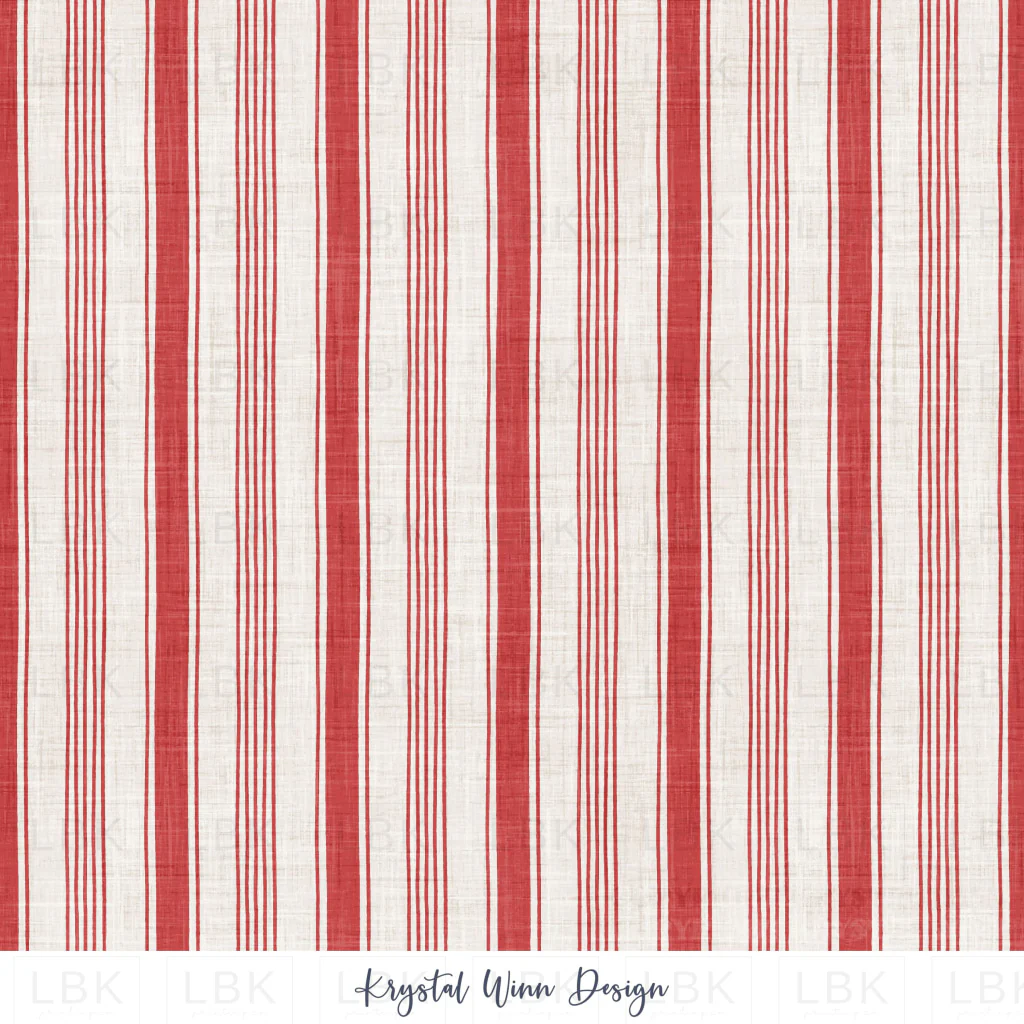 Yankee Doodle Grain Sack Stripe Red