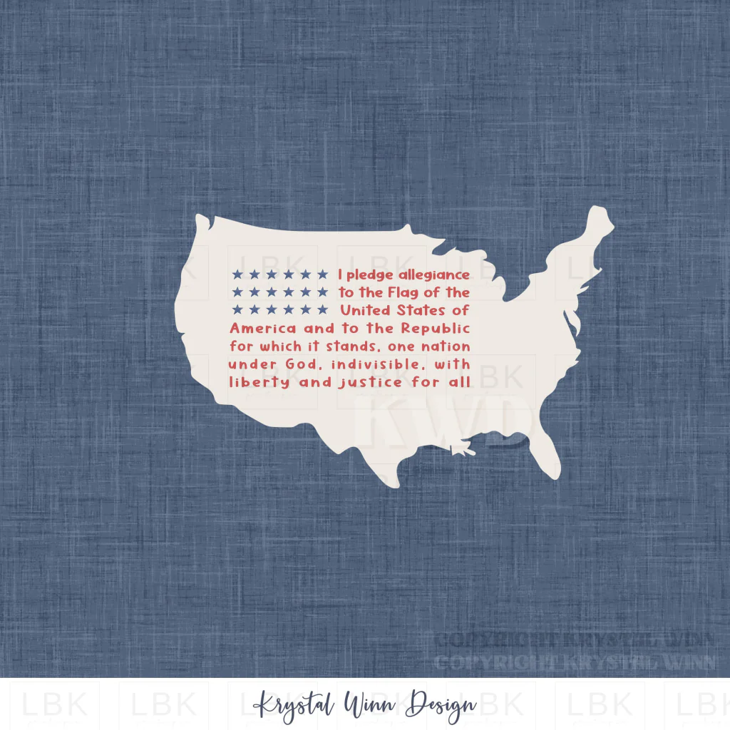 Yankee Doodle Panel- Pledge of Allegiance (3 panels per yard)