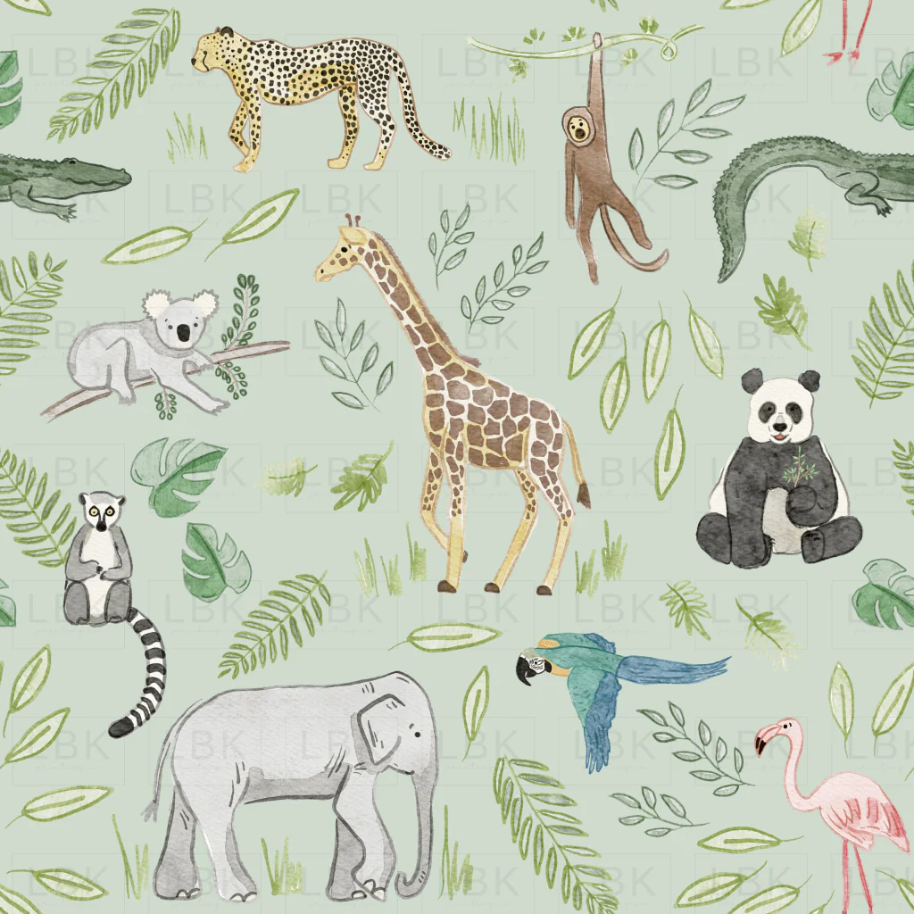 Zoo Animal Greenery- MInt
